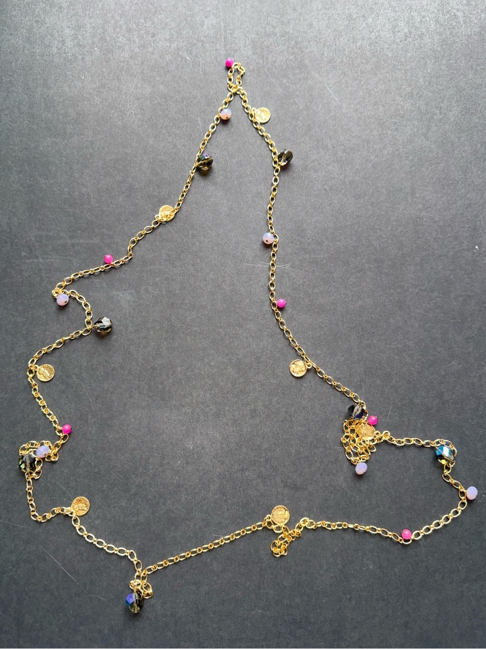 Gemstoned beaded necklace